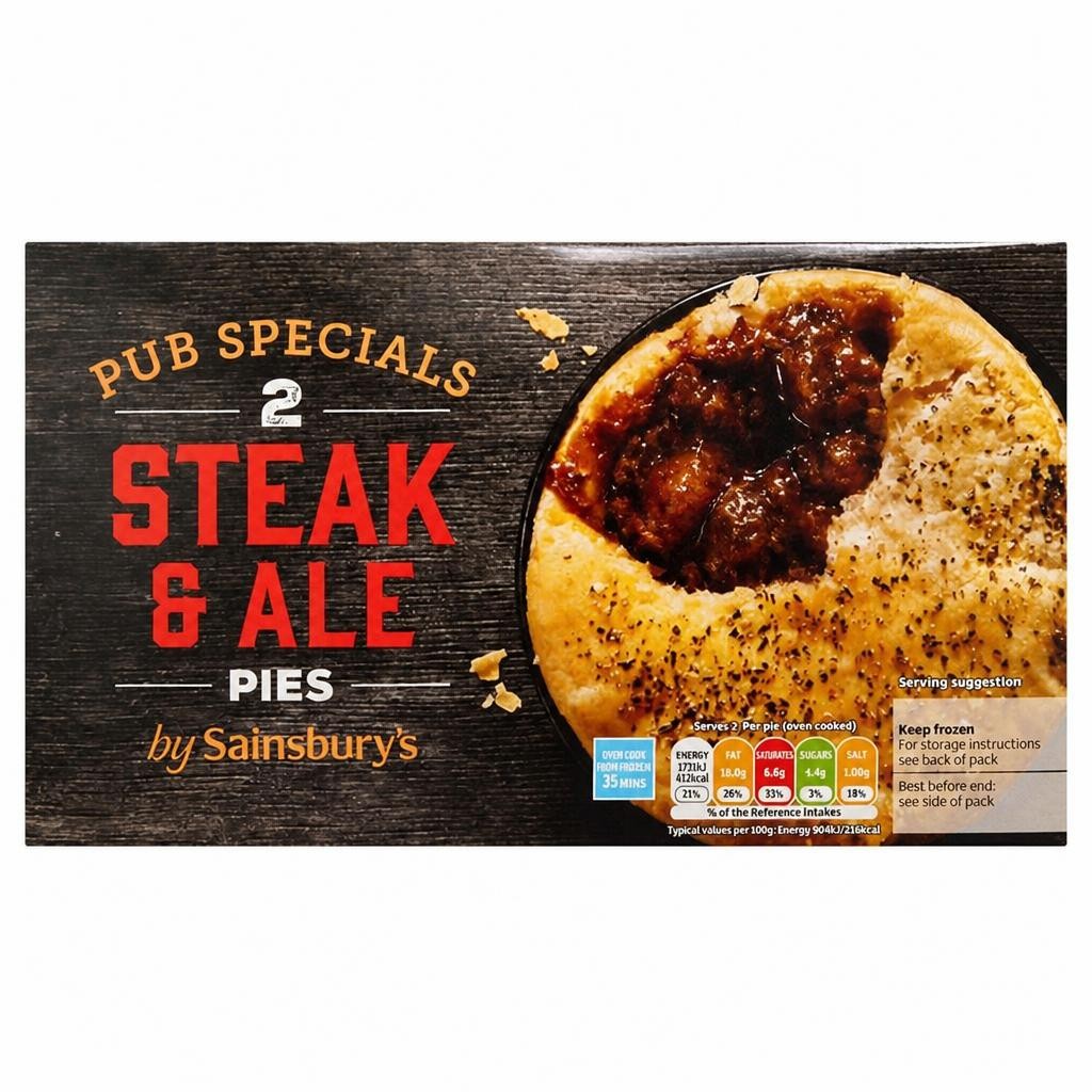 Sainsbury's Pub Specials Steak & Ale Pies x2 400g