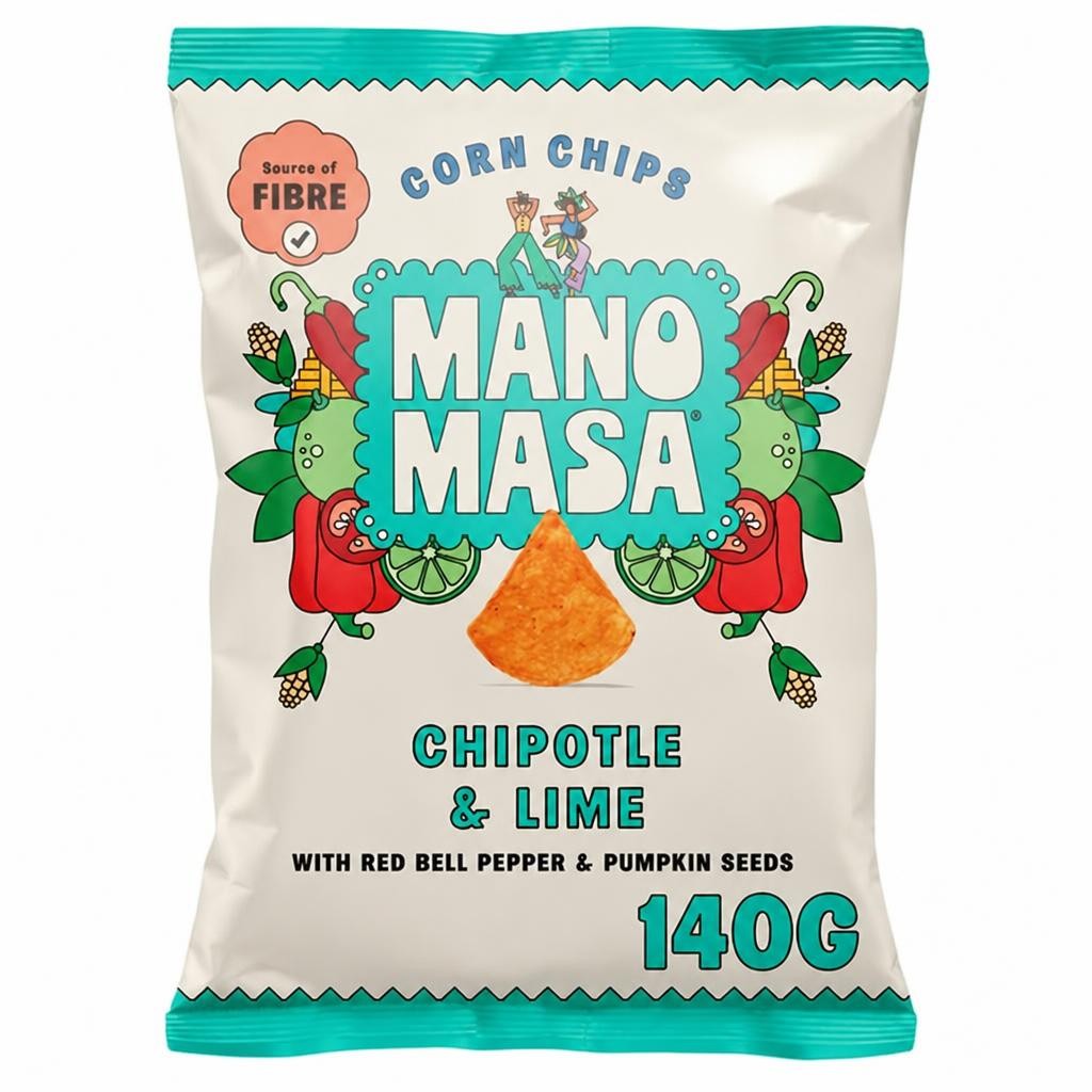 Manomasa Chipotle & Lime Tortilla Chips 140g