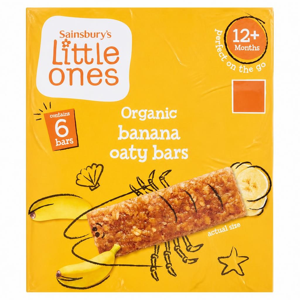 Sainsbury's Little Ones Organic Banana Oaty Bars 12+ Months 6 x 23g