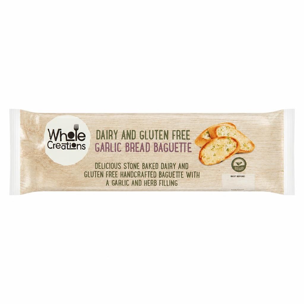 Wholecreations Dairy & Gluten Free Garlic Bread Baguette 190g
