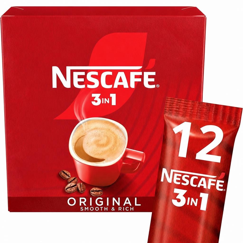 Nescafe Original 3 in 1 Instant Coffee Sachets 12x16g