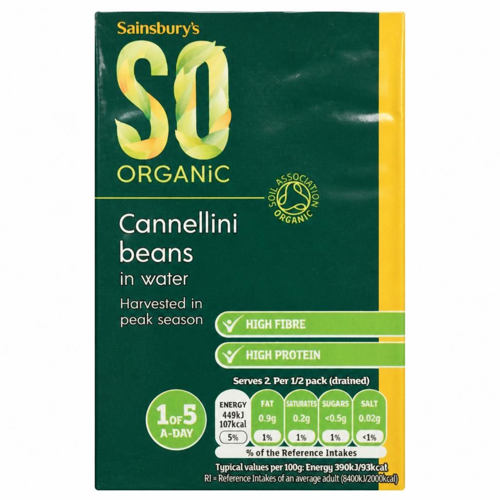 Sainsbury's Cannellini Beans Carton, SO Organic 380g (230g*)