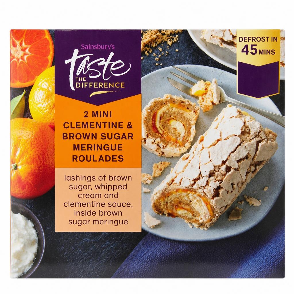 Sainsbury's Mini Clementine & Brown Sugar Meringue Roulades, Taste the Difference x2 180g