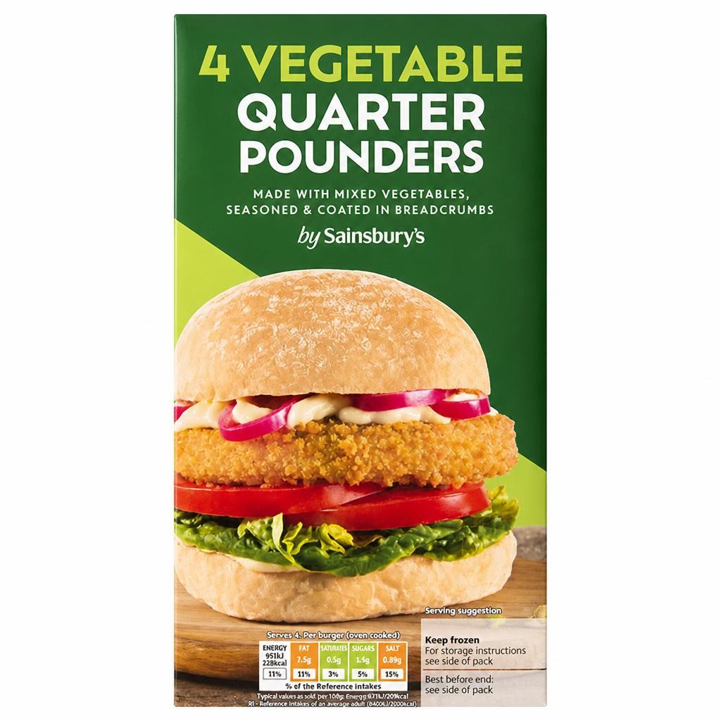 Sainsbury's Vegetable Quarter Pounders 454g