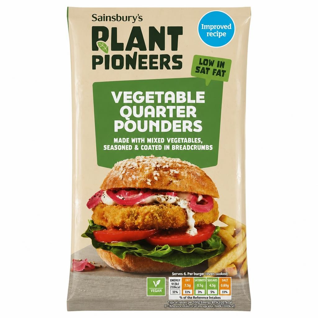 Sainsbury's Vegetable Quarter Pounders 454g