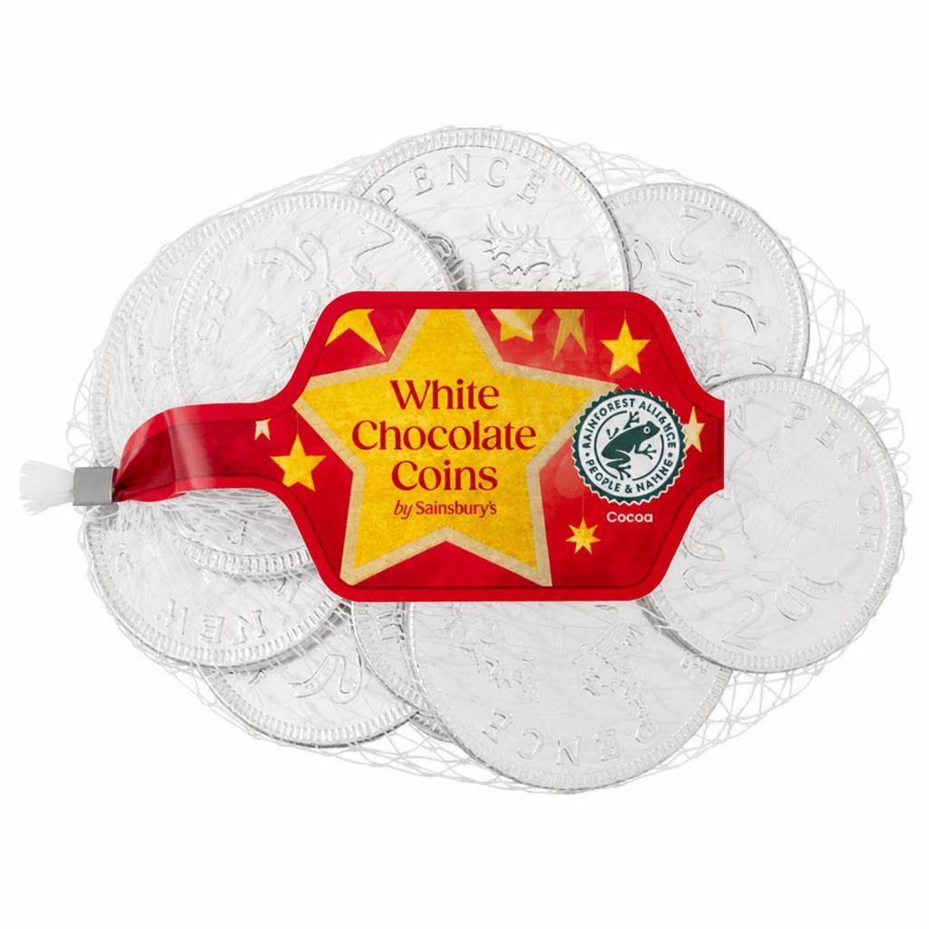 Sainsbury's White Chocolate Coins 70g