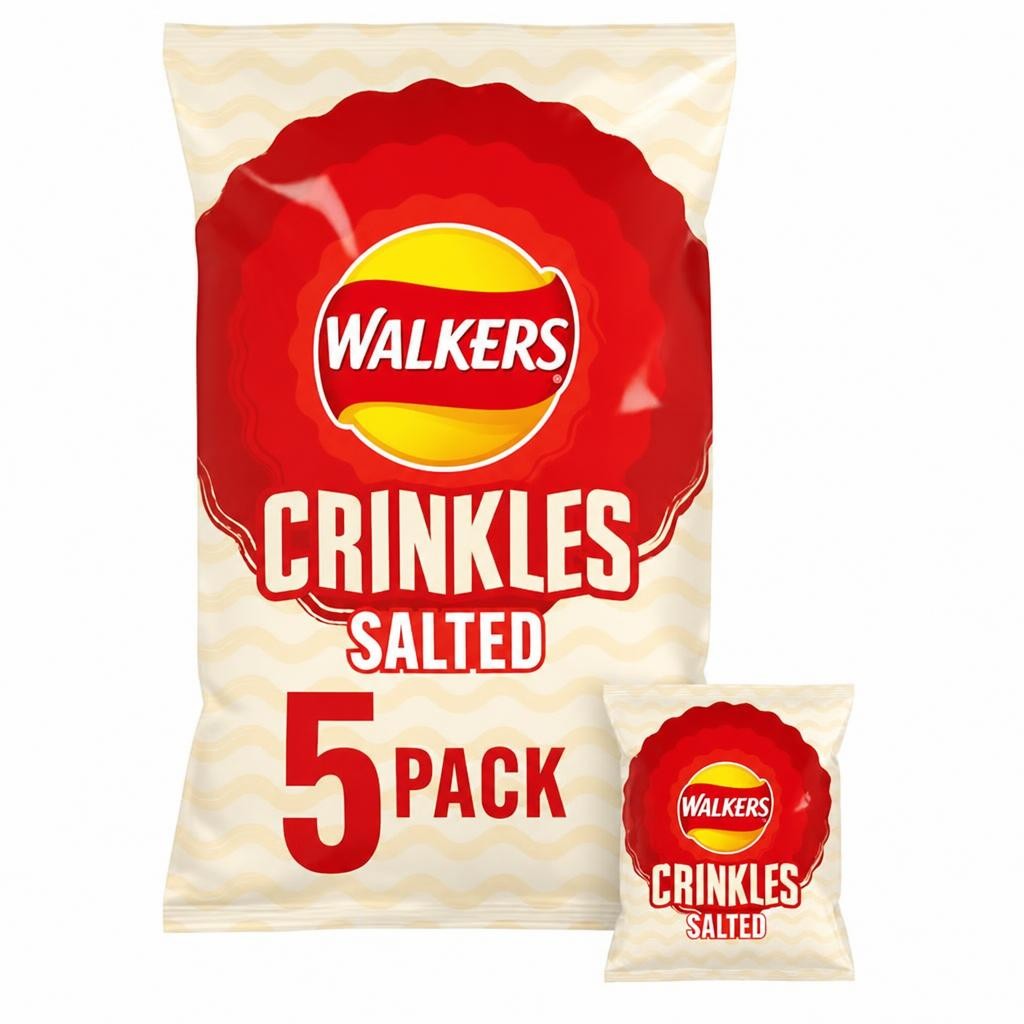 Walkers Crinkles Simply Salted Multipack Crisps 5x2g