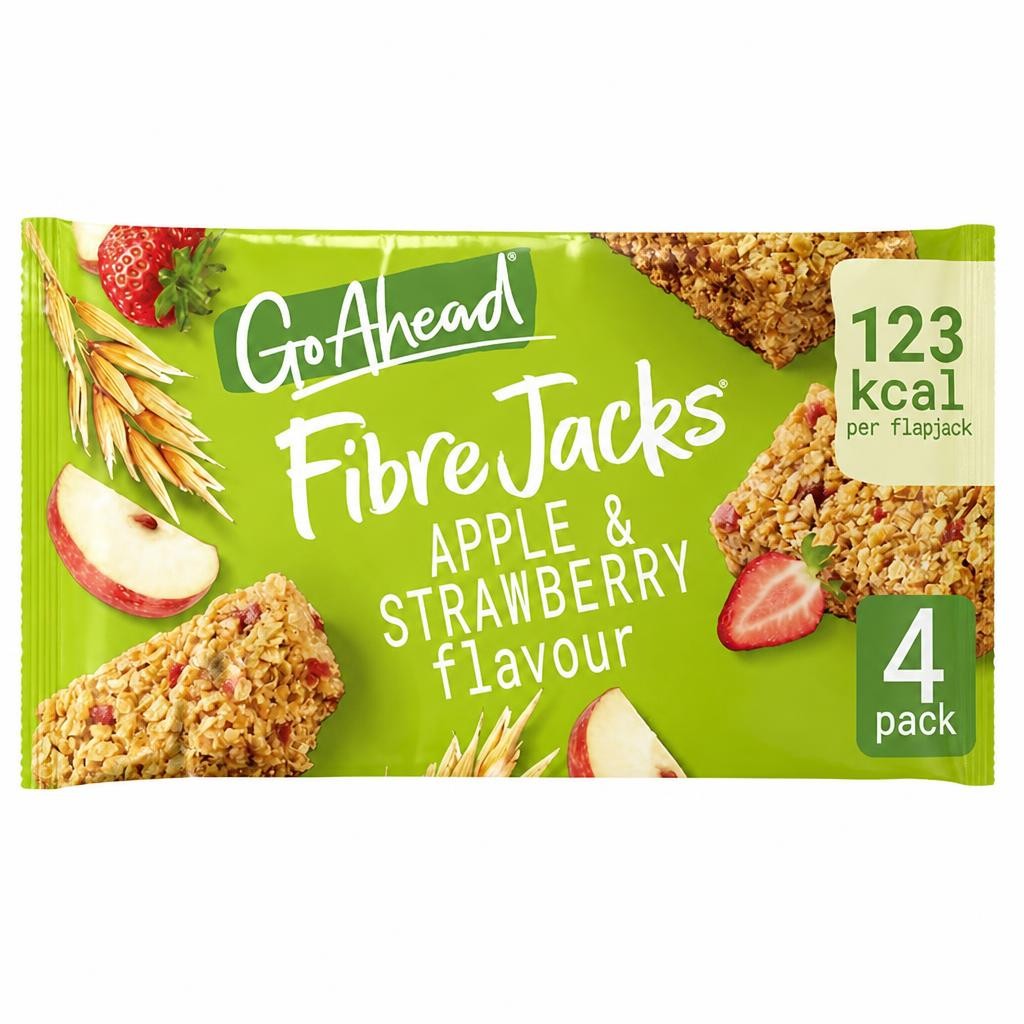 Go Ahead Fibrejacks Apple & Strawberry Snack Bars Multipack 4x29.7g