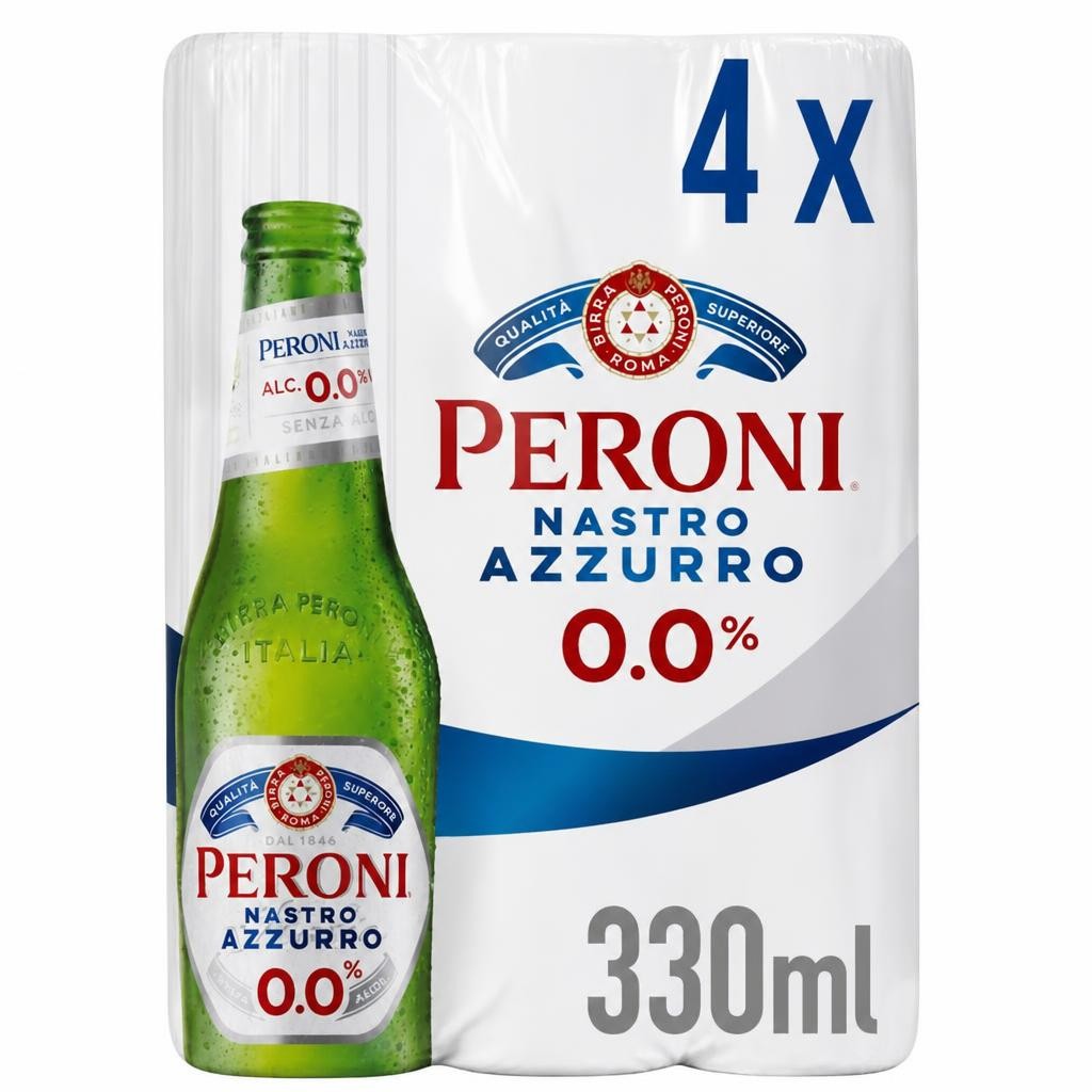 Peroni Nastro Azzurro 0% Alcohol Free Beer 4 x 330ml