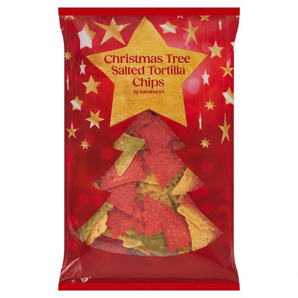 Sainsbury's Christmas Tree Salted Tortilla Chips 200g