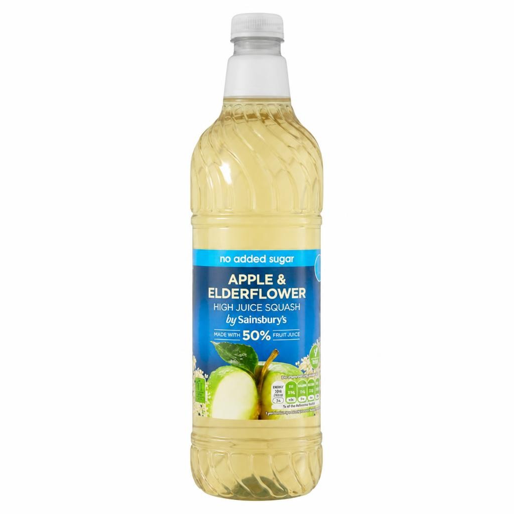 Sainsbury's Apple & Elderflower High Juice Squash 1L