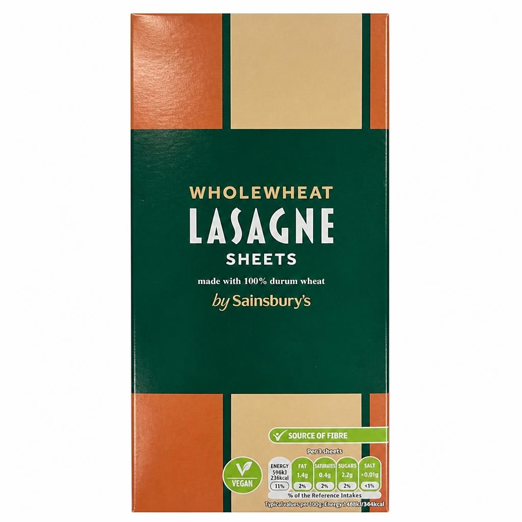 Sainsbury's Wholewheat Lasagne Sheets Pasta 500g