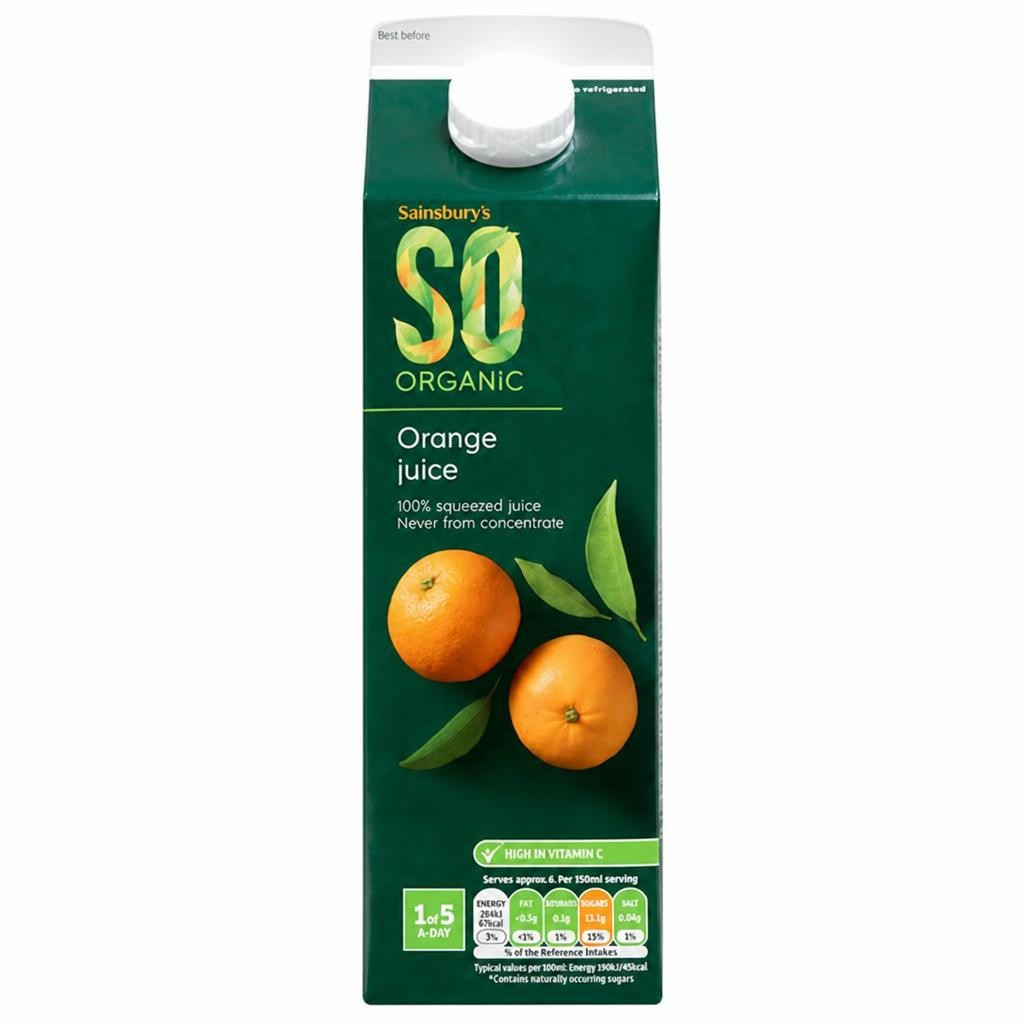 Sainsbury's Orange Juice, SO Organic 1L