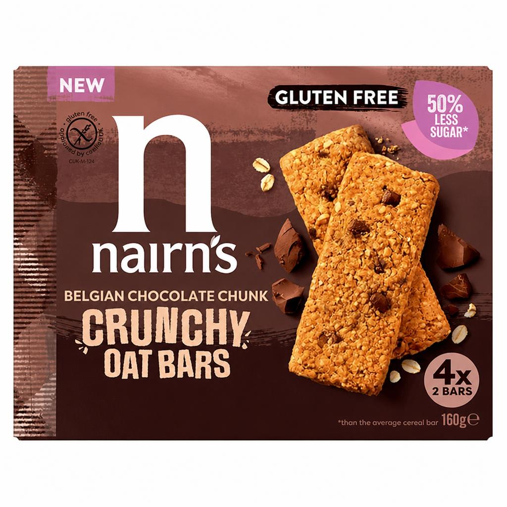 Nairn's Belgian Chocolate Chunk Crunchy Oat Bars x8 160g