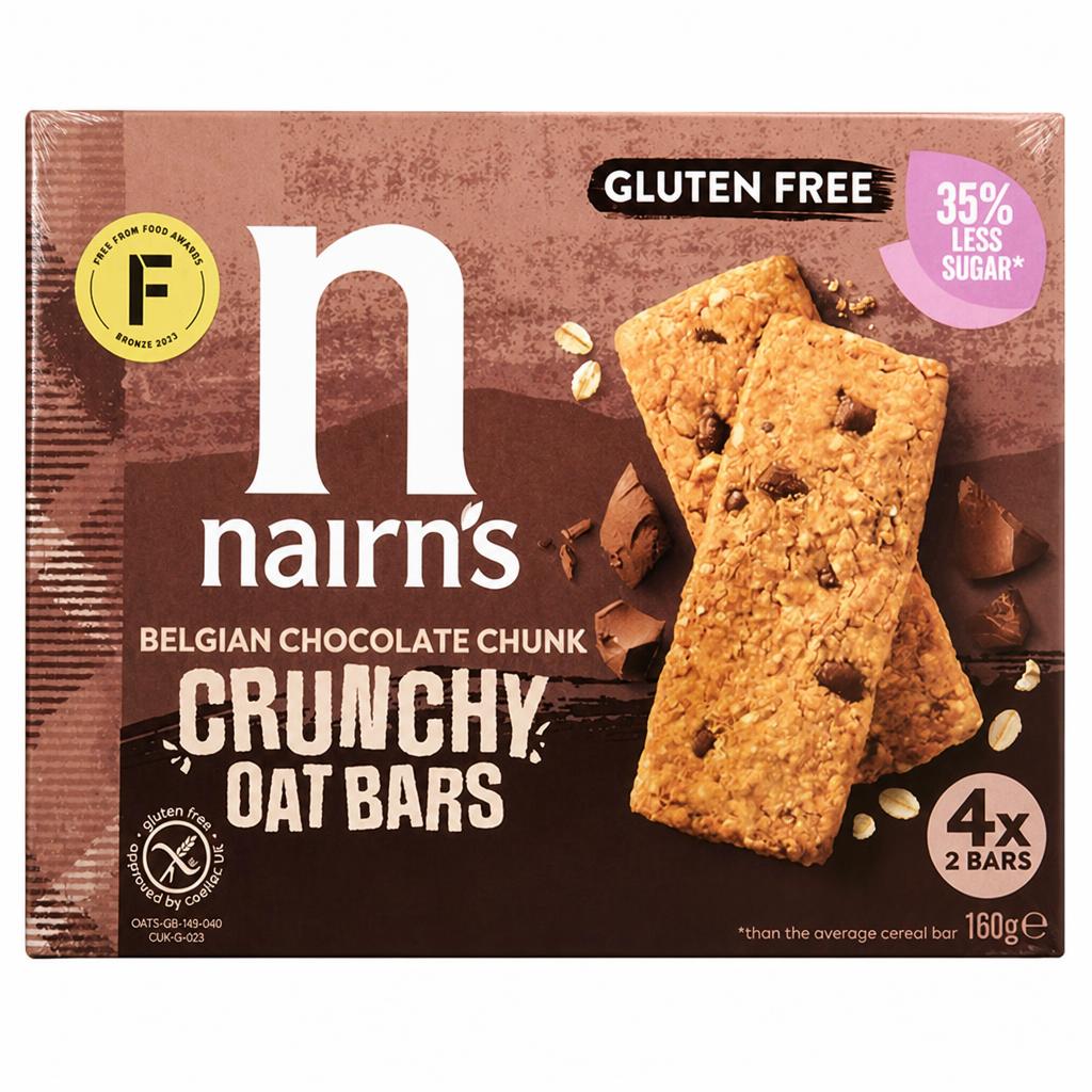 Nairn's Belgian Chocolate Chunk Crunchy Oat Bars x8 160g