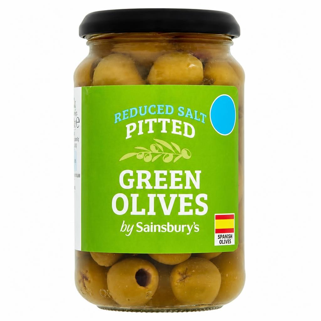 Sainsbury's Reduced Salt Pitted Green Olives 340g (150*)