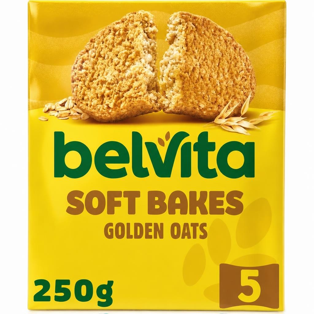 Belvita 5 x 50g Soft Bakes Multipack Golden Oats Cereal Snack Bars