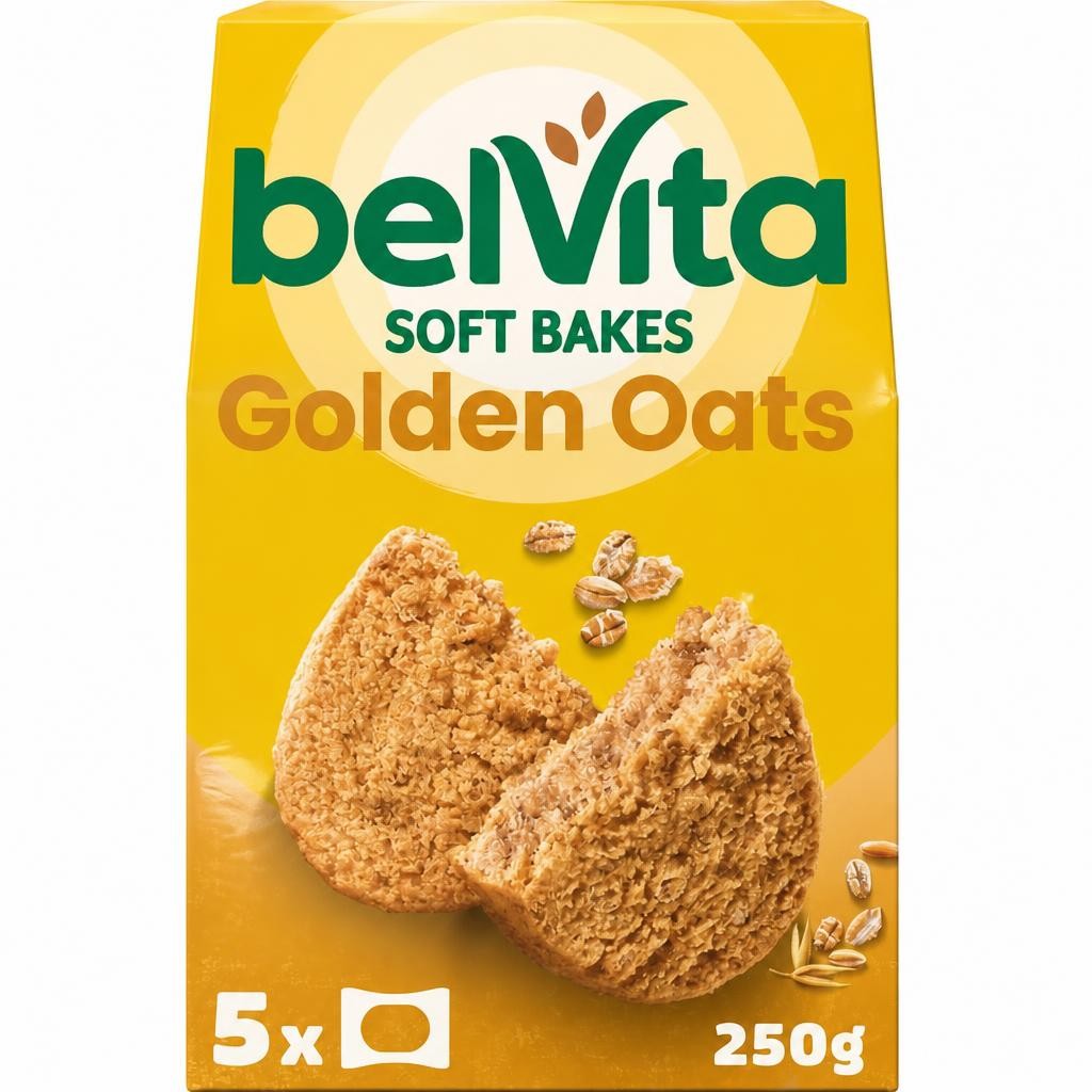 Belvita 5 x 50g Soft Bakes Multipack Golden Oats Cereal Snack Bars