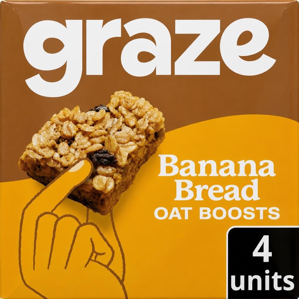 Graze Oat Boosts Flapjacks Banana Bread 4 x 30g