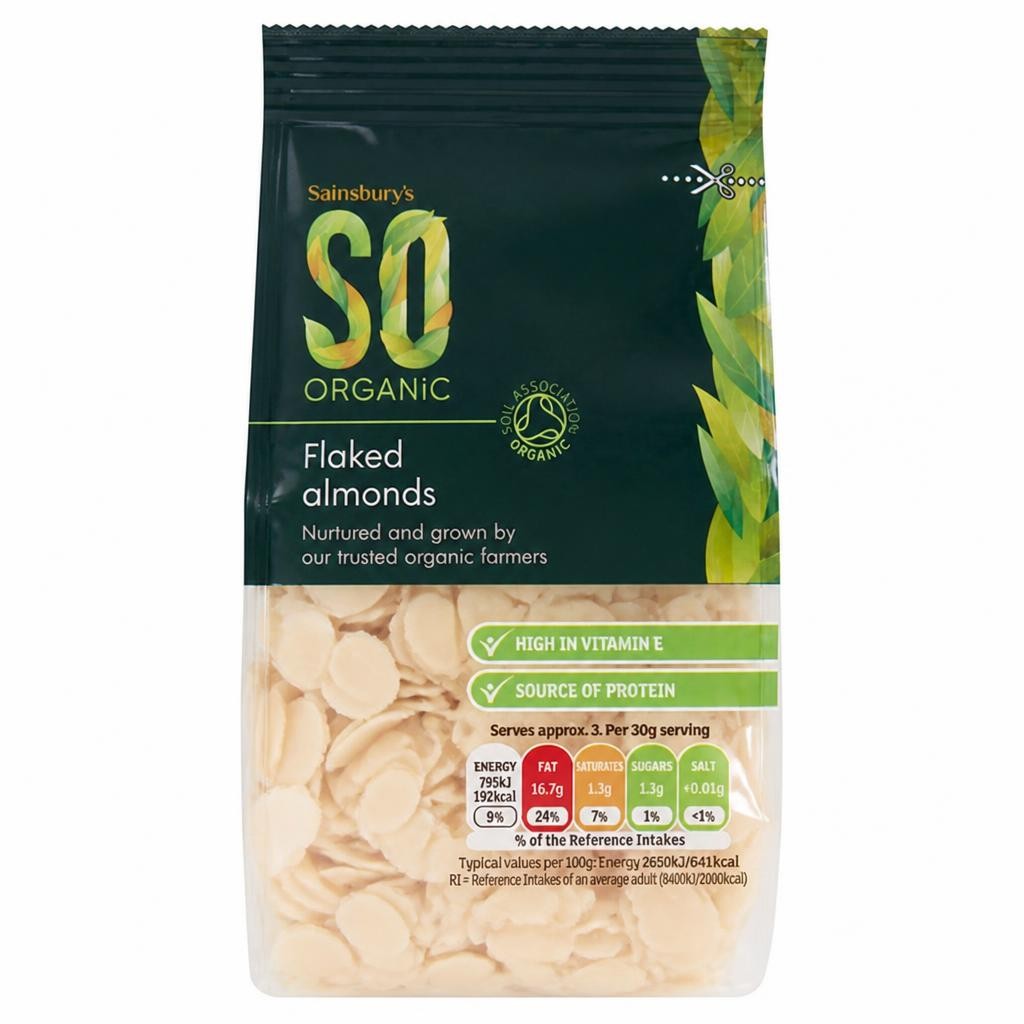 Sainsbury's Flaked Almonds, SO Organic 100g
