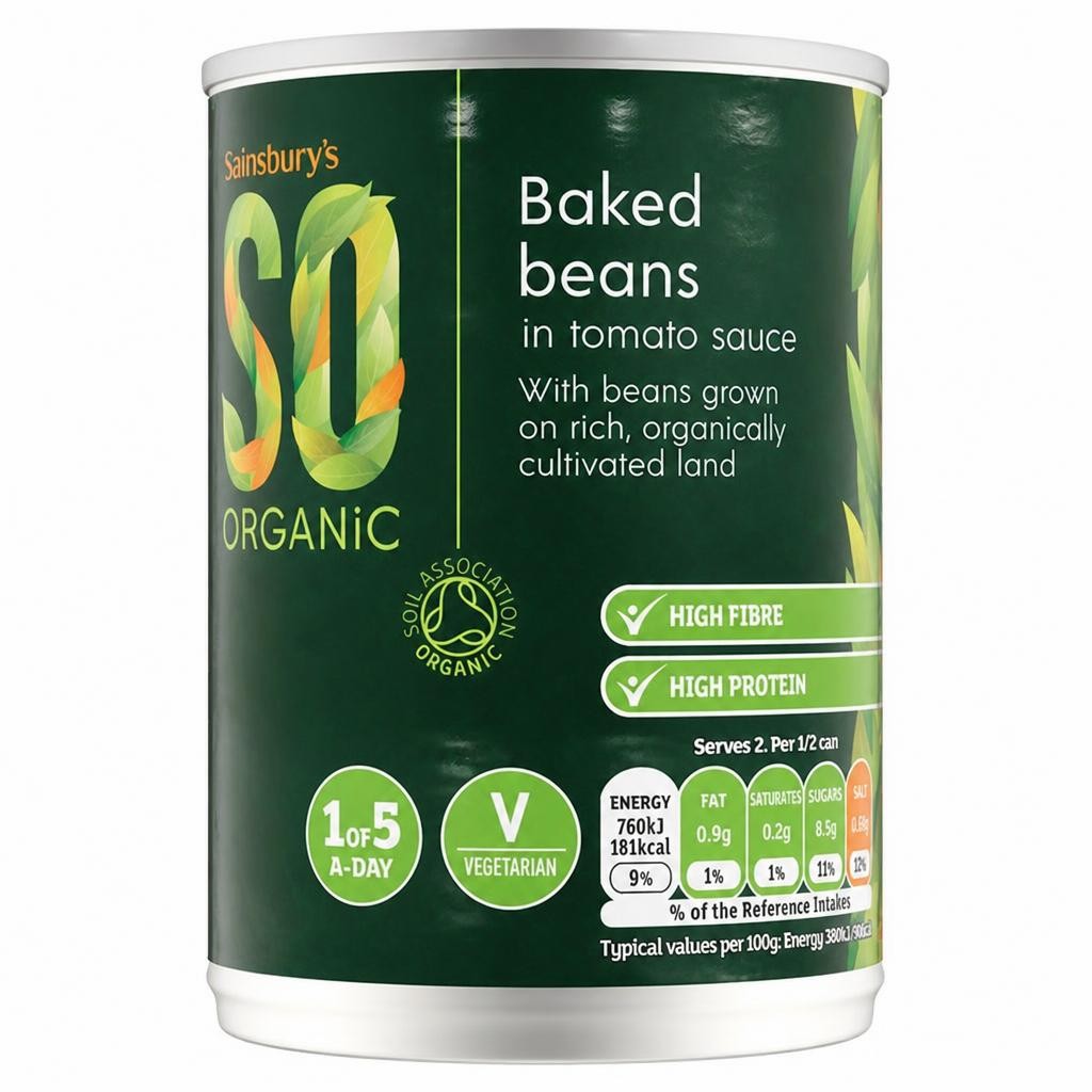 Sainsbury's Baked Beans, SO Organic 400g