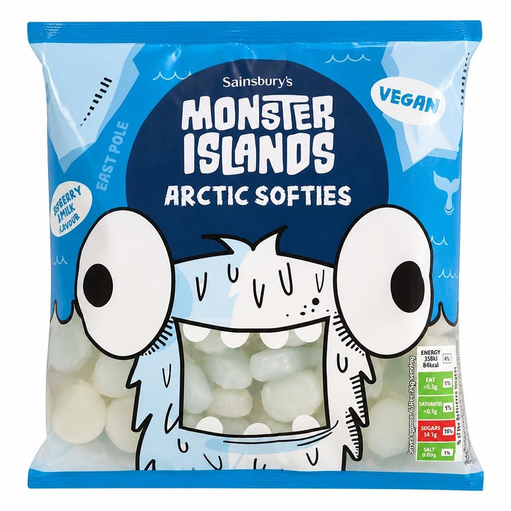Sainsbury's Monster Islands Raspberry & Milk Flavour Arctic Softies 150g