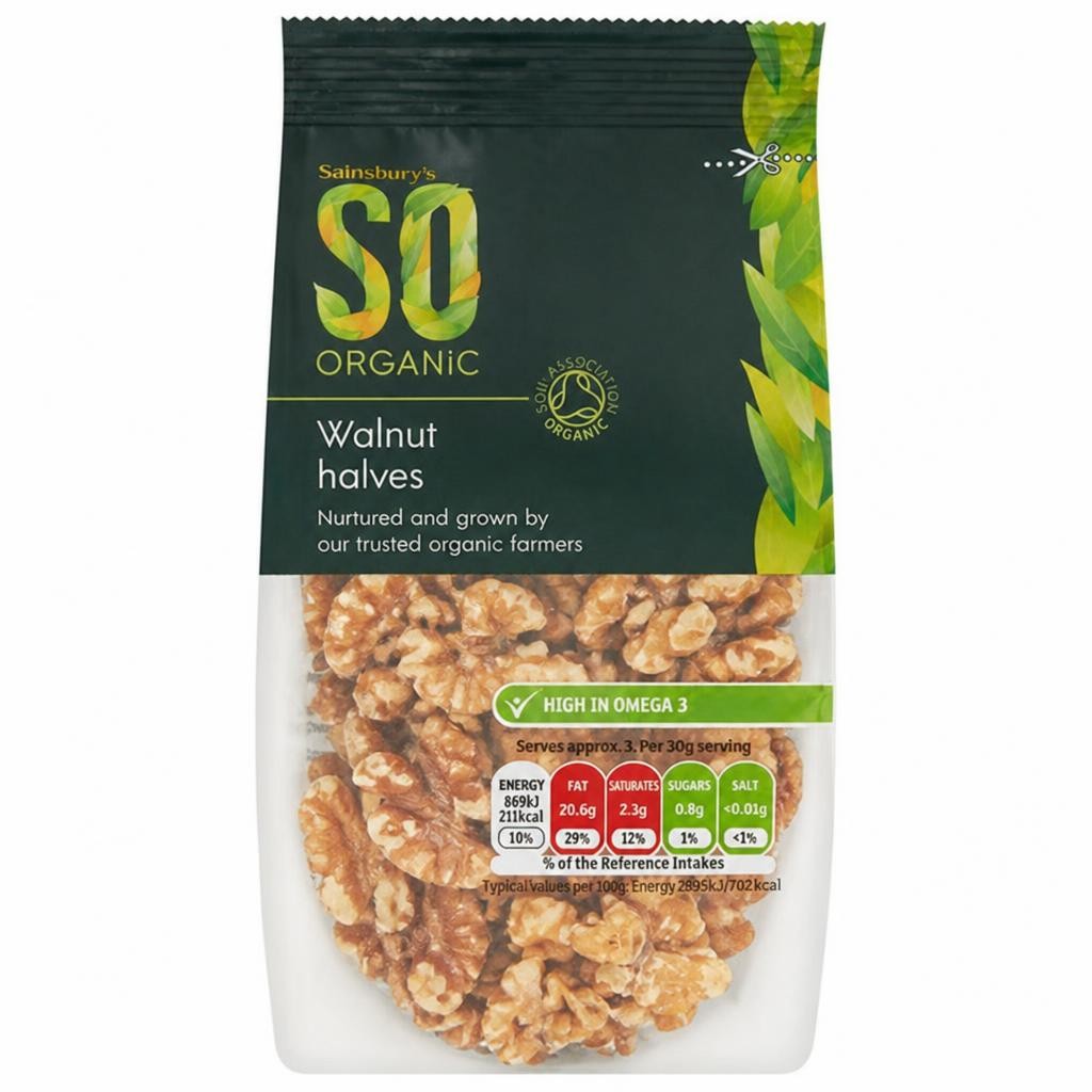 Sainsbury's Walnut Halves, SO Organic 100g