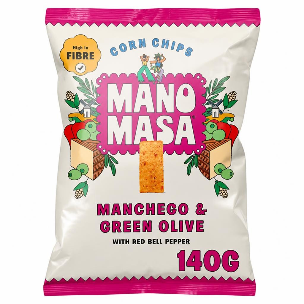 Manomasa Manchego & Green Olive Sharing Tortilla Chips 140g