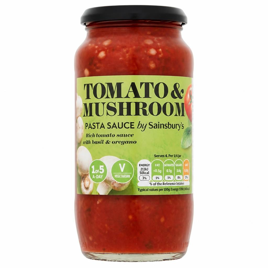 Sainsbury's Pasta Sauce, Tomato Mushroom & Basil 500g