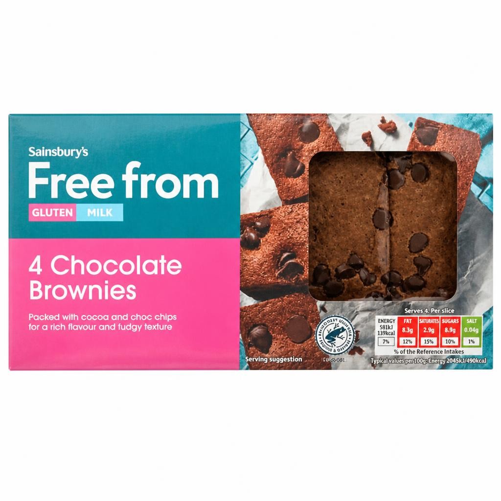 Sainsbury's Free From Chocolate Brownies x4