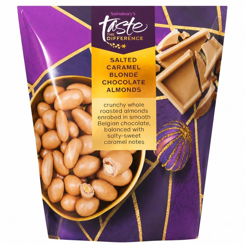 Sainsbury's Salted Caramel Blonde Chocolate Almonds, Taste the Difference 165g