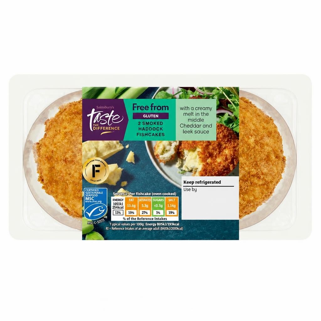 Sainsbury's Free From Melt in the Middle Smoked Haddock Fishcakes, Taste the Difference x2