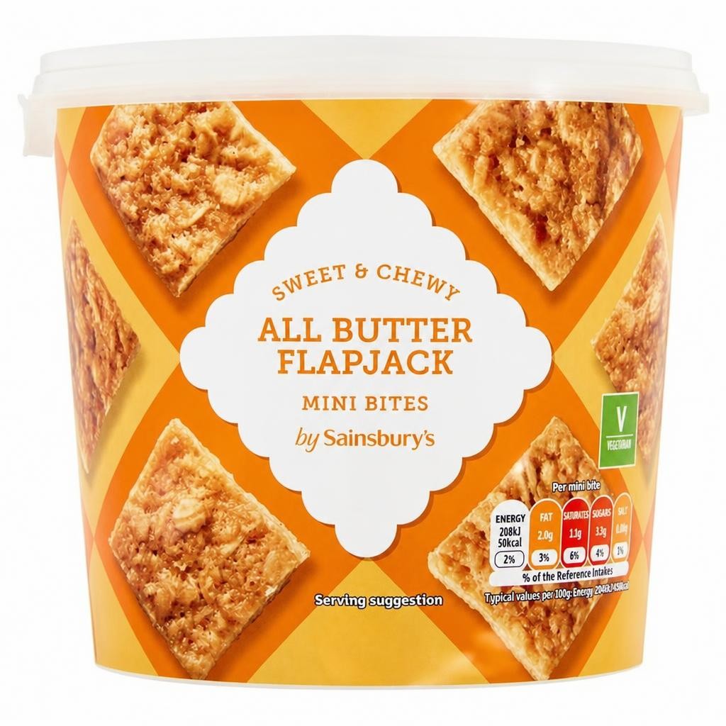 Sainsbury's 335g Butter Flapjack Mini Bites Tub