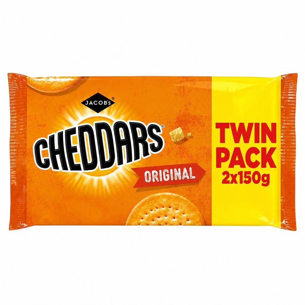 Jacob's Baked Cheddars Cheese Biscuits Twin Pack 2x150g