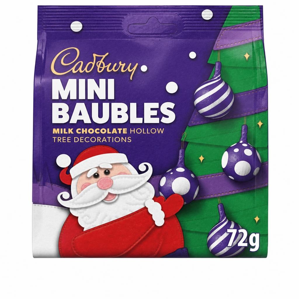 Cadbury Dairy Milk Chocolate Christmas Tree Bauble Decorations Bag 72g