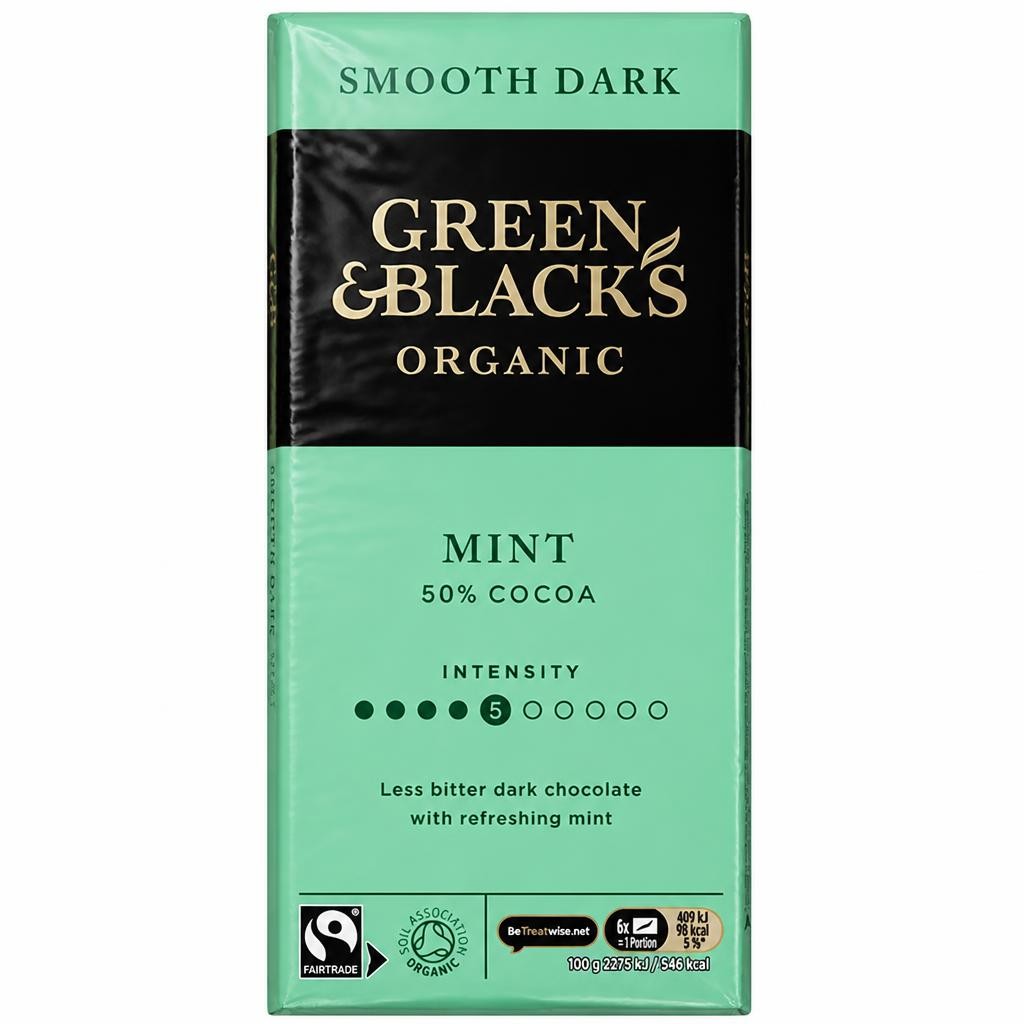 Green & Black's Organic Smooth Mint Chocolate Bar 90g