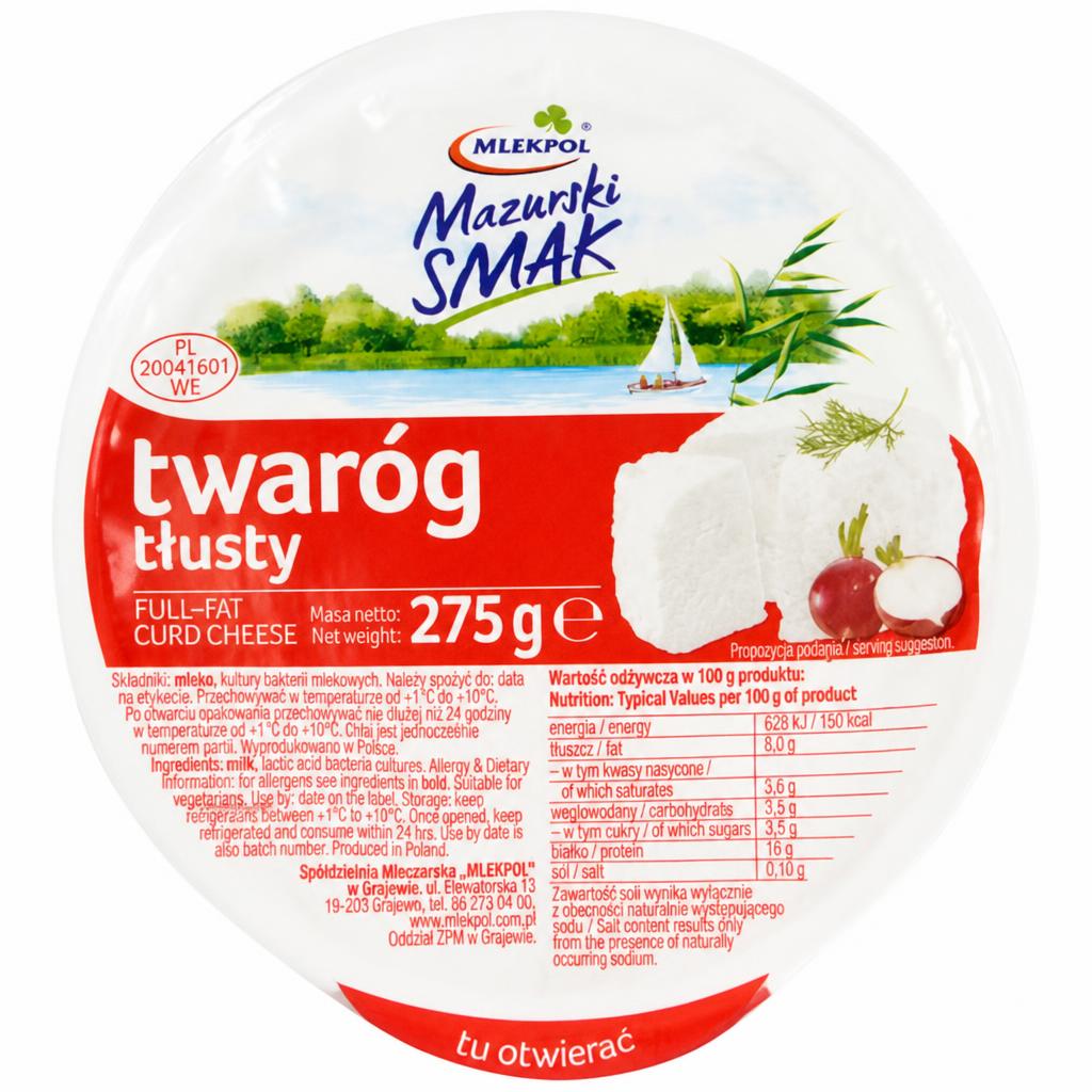Mlekpol Full-Fat Curd Cheese 275g