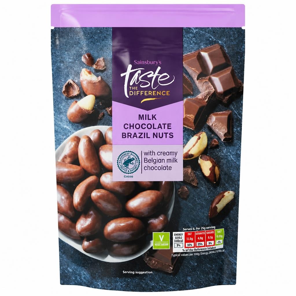 Sainsbury's Milk Chocolate Brazil Nuts, Taste the Difference 150g