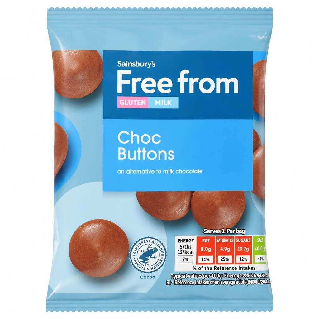 Sainsbury's Free From Chocolate Buttons 25g