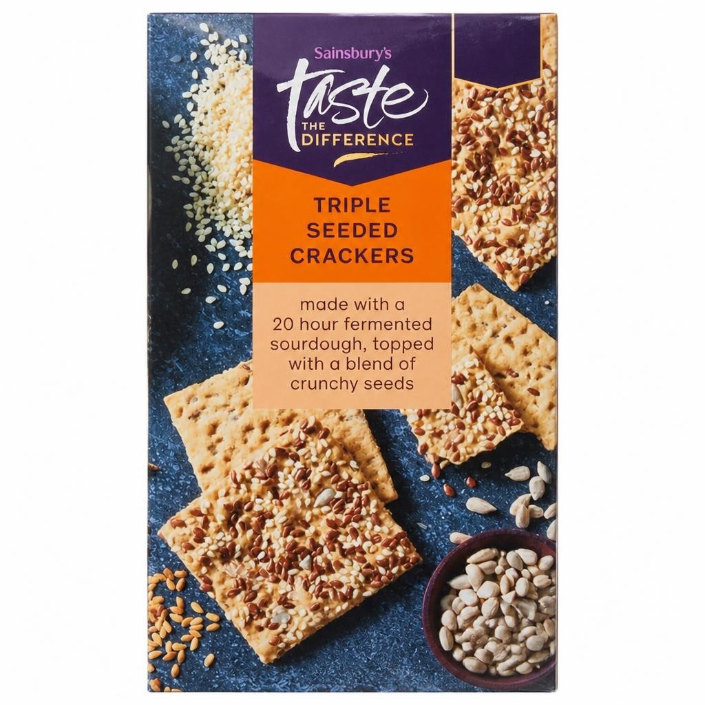 Sainsbury's Triple Seeded Crackers, Taste the Difference 100g