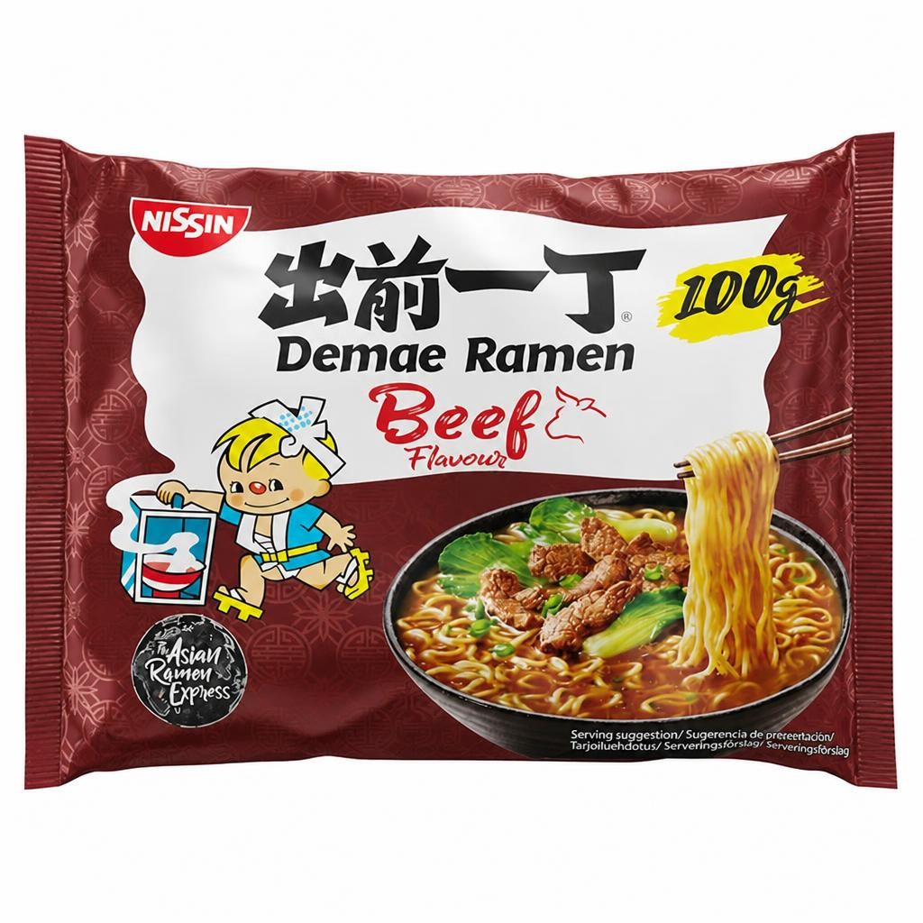 Nissin Demae Ramen Japanese Noodlesoup Beef Flavour 100g