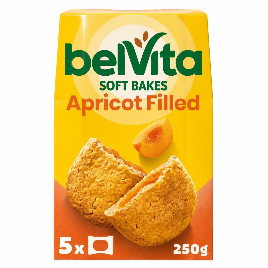 Belvita 5 x 50g Soft Bakes Multipack Apricot Filled Cereal Snack Bars