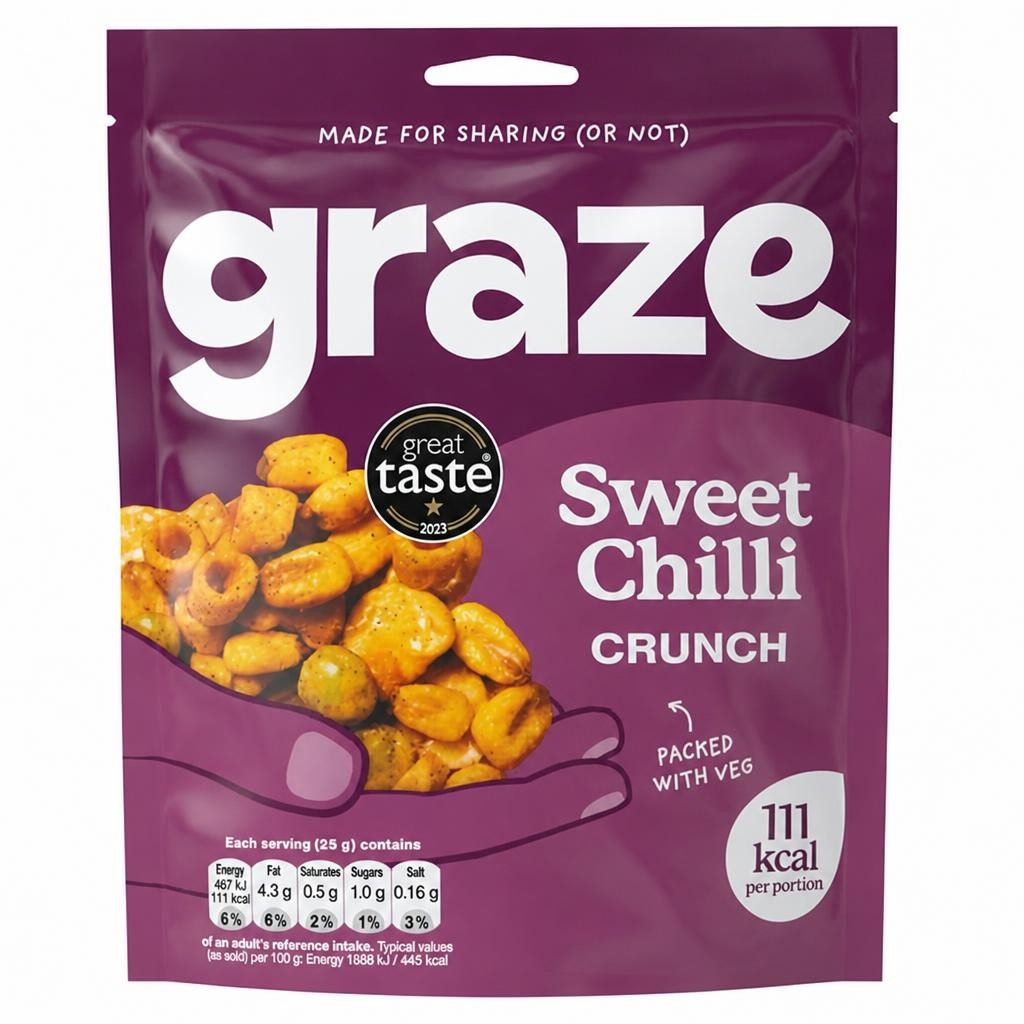 Graze Sweet Chilli Roasted Crunch Mix Sharing Bag Snack 100g