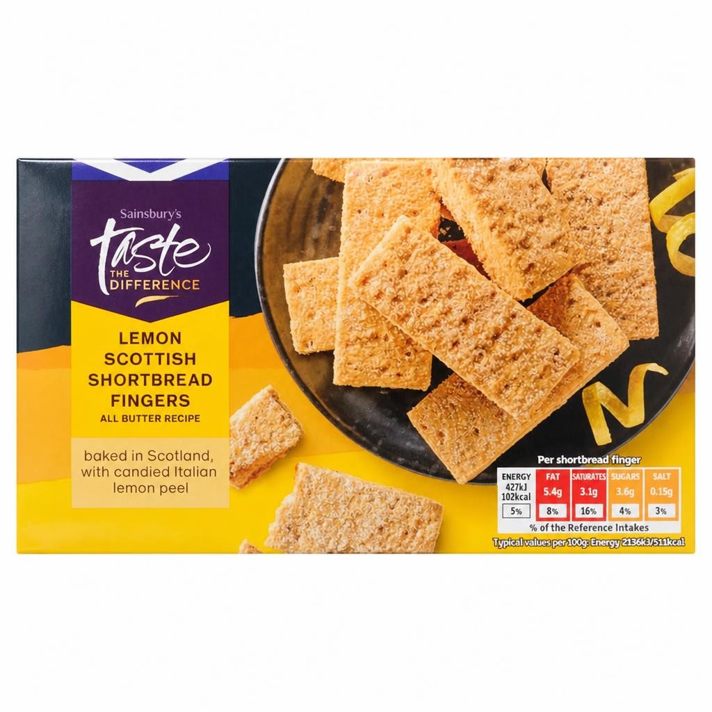 Sainsbury's Lemon Scottish Shortbread Fingers, Taste the Difference 160g