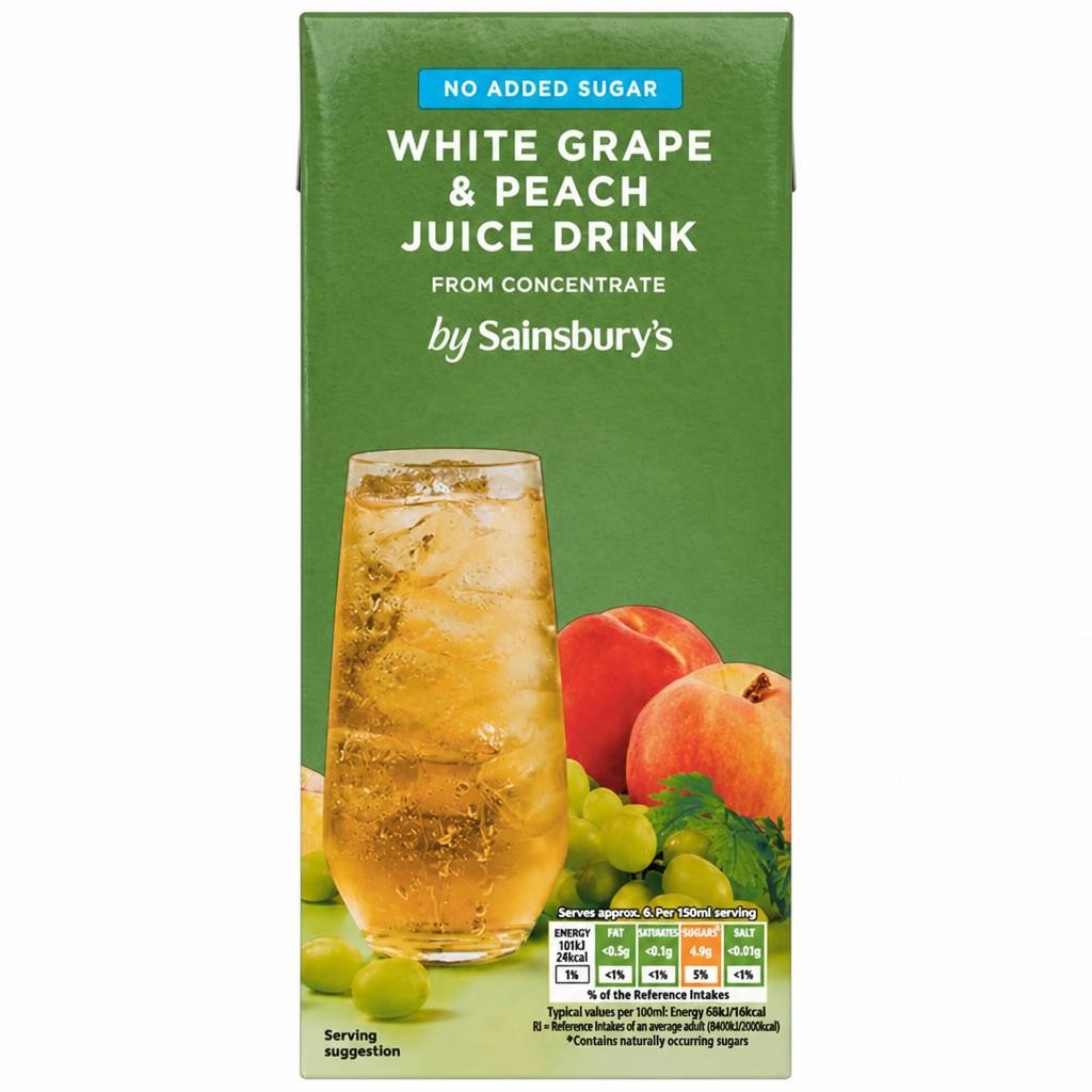 Sainsbury's Nas White Peach & Grape 1L