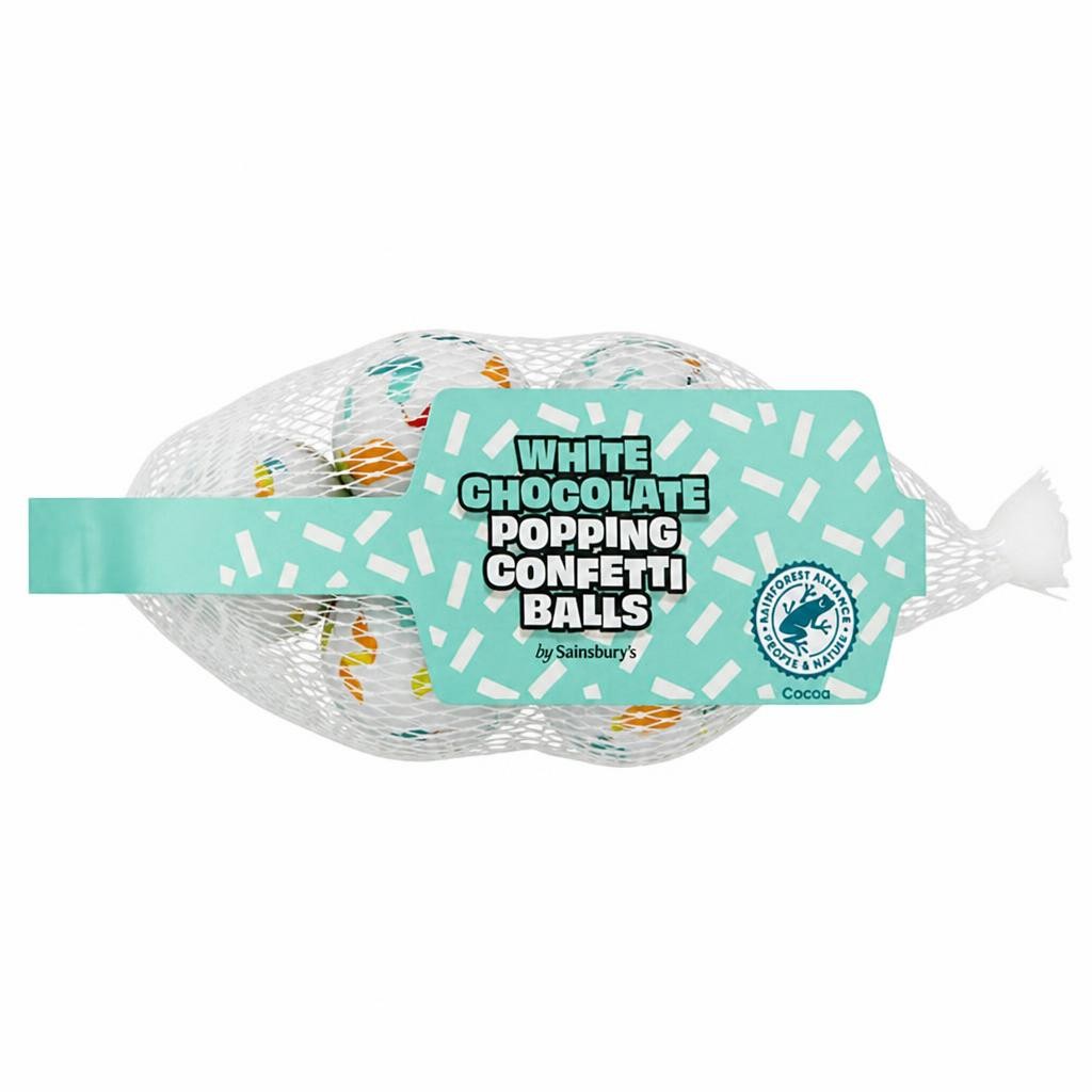 Sainsbury's White Chocolate Popping Confetti Balls 75g