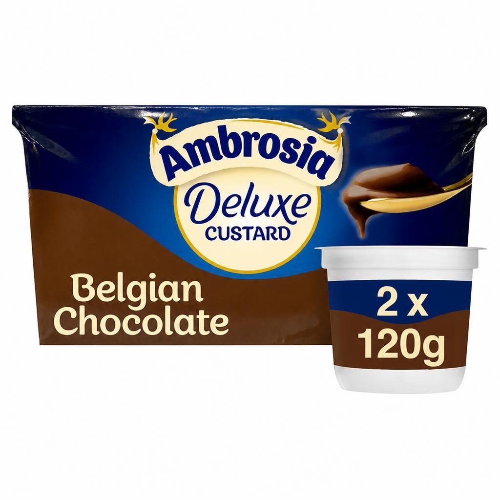 Ambrosia Deluxe Custard Belgian Chocolate 2x120g