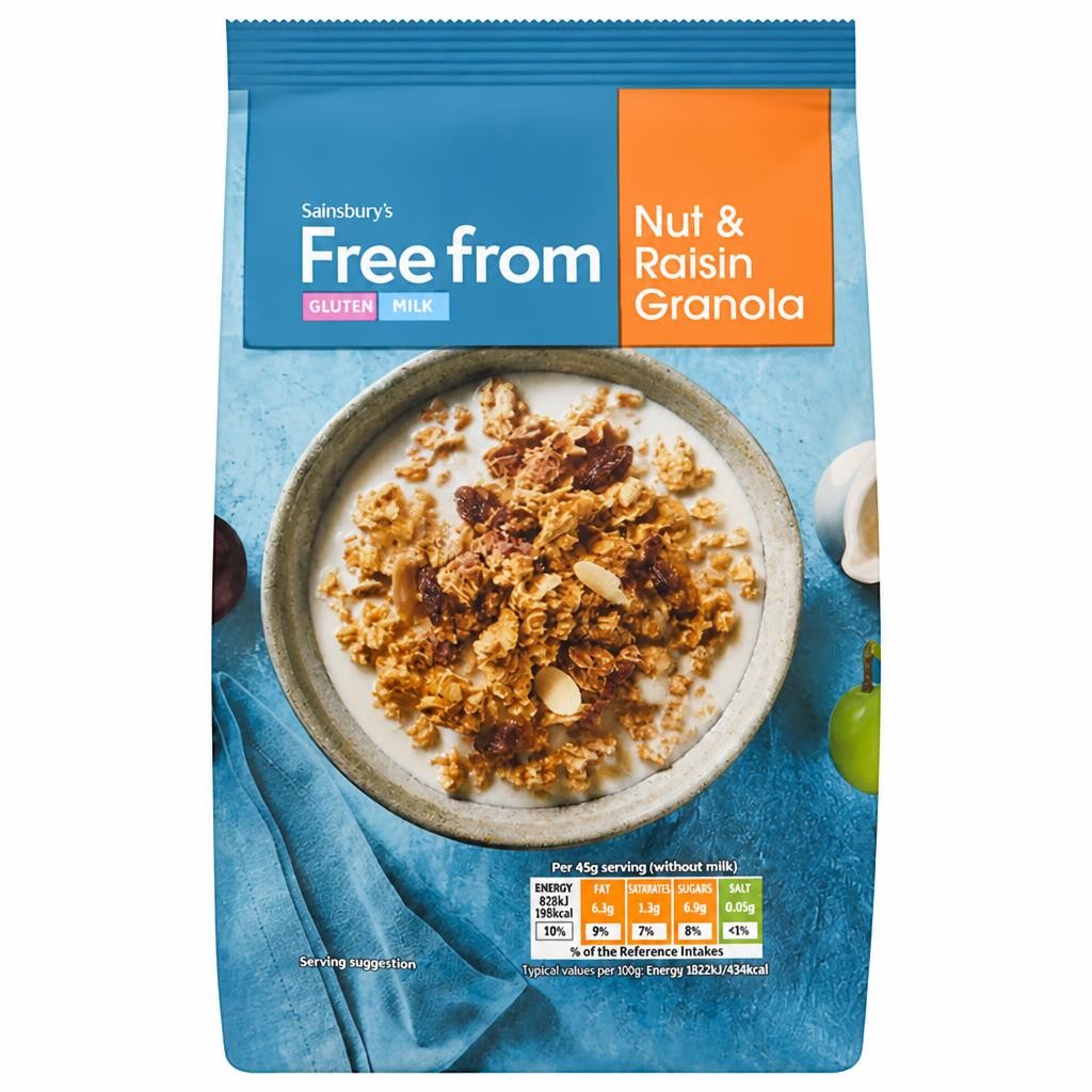 Sainsbury's Free From Nut & Raisin Granola 350g