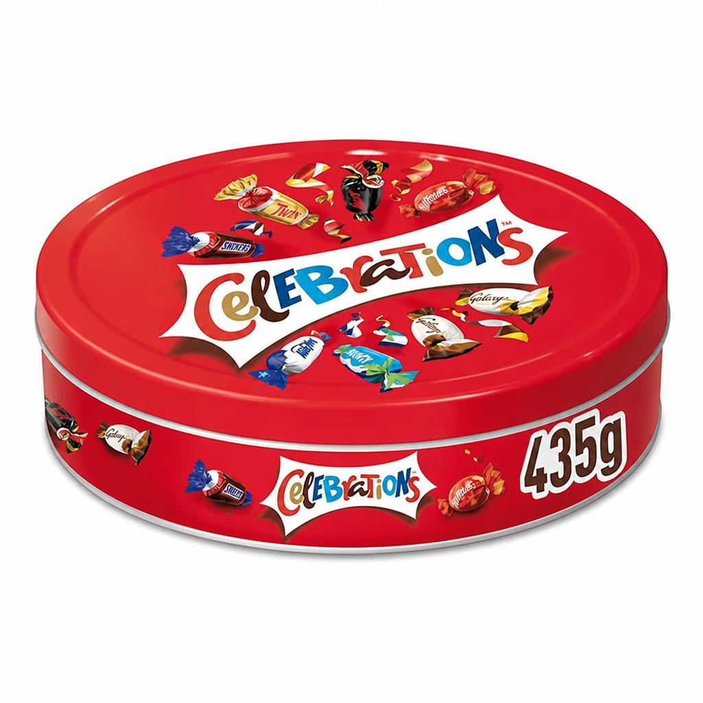 Celebrations Milk Chocolate Tin Box of Mini Chocolates & Biscuit Bars 435g