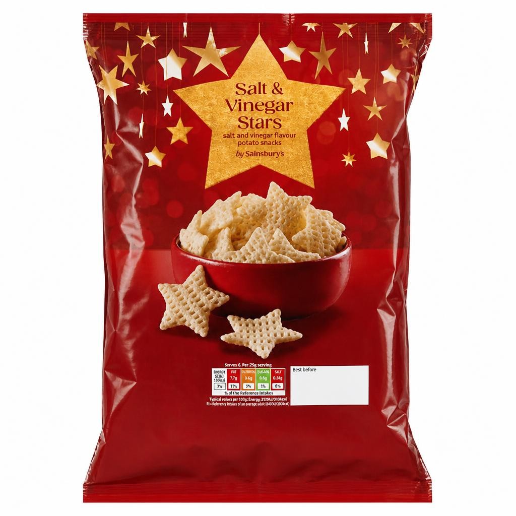 Sainsbury's Salt & Vinegar Stars 100g